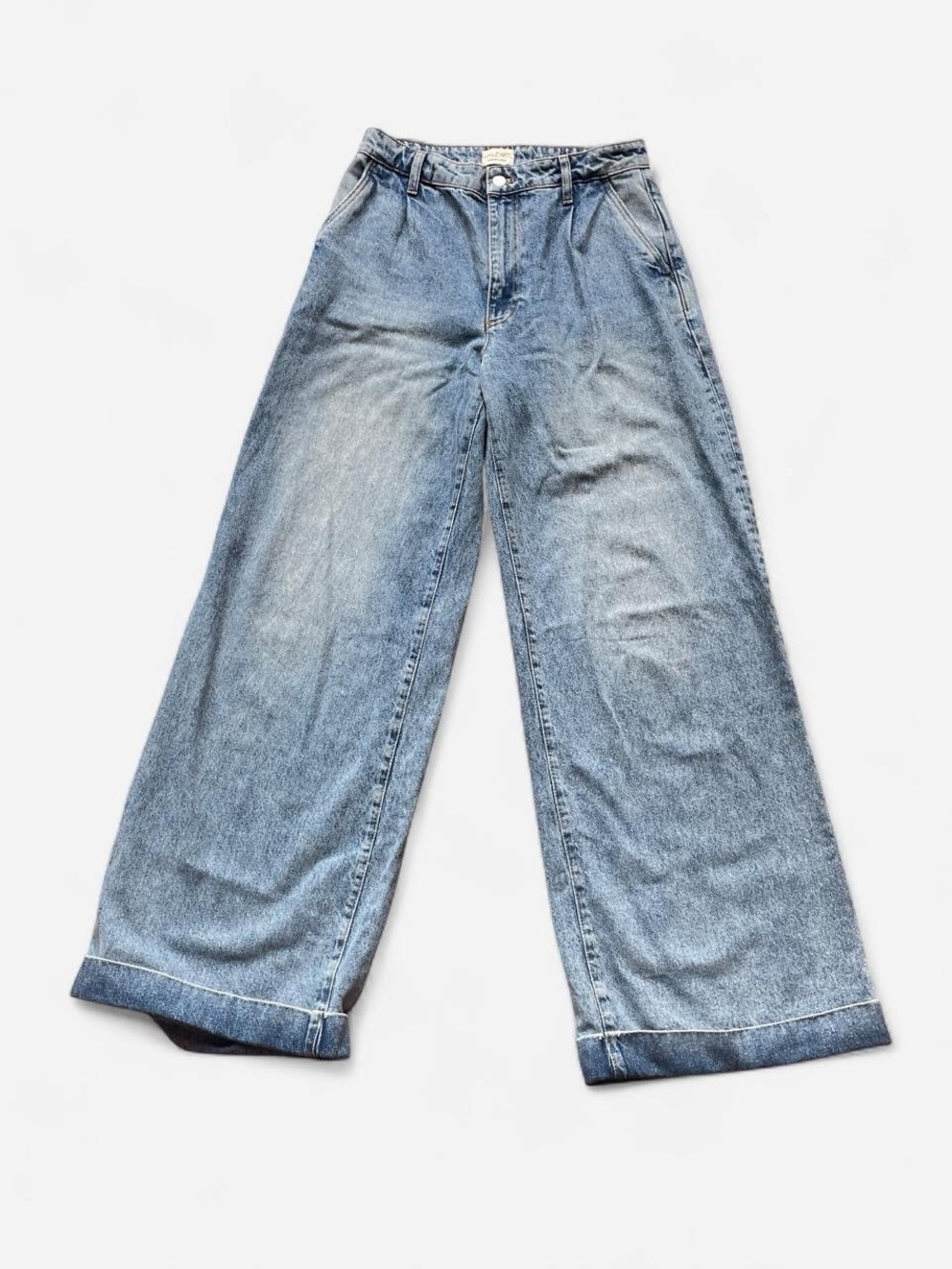 Pilcro wide leg jeans extra tall long light wash denim high rise
